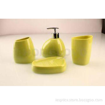 Cute 4 piece Plastic Bathroom Set / Accessories for Commerc